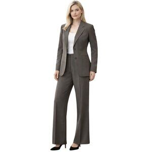 VTG NEW* Talbots Italian Wool Pants Suit Gray Women 14 Career Power Suit Classic